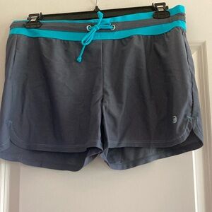 Free Country Drawstring Swim Short, Grey/Turquoise, XL.